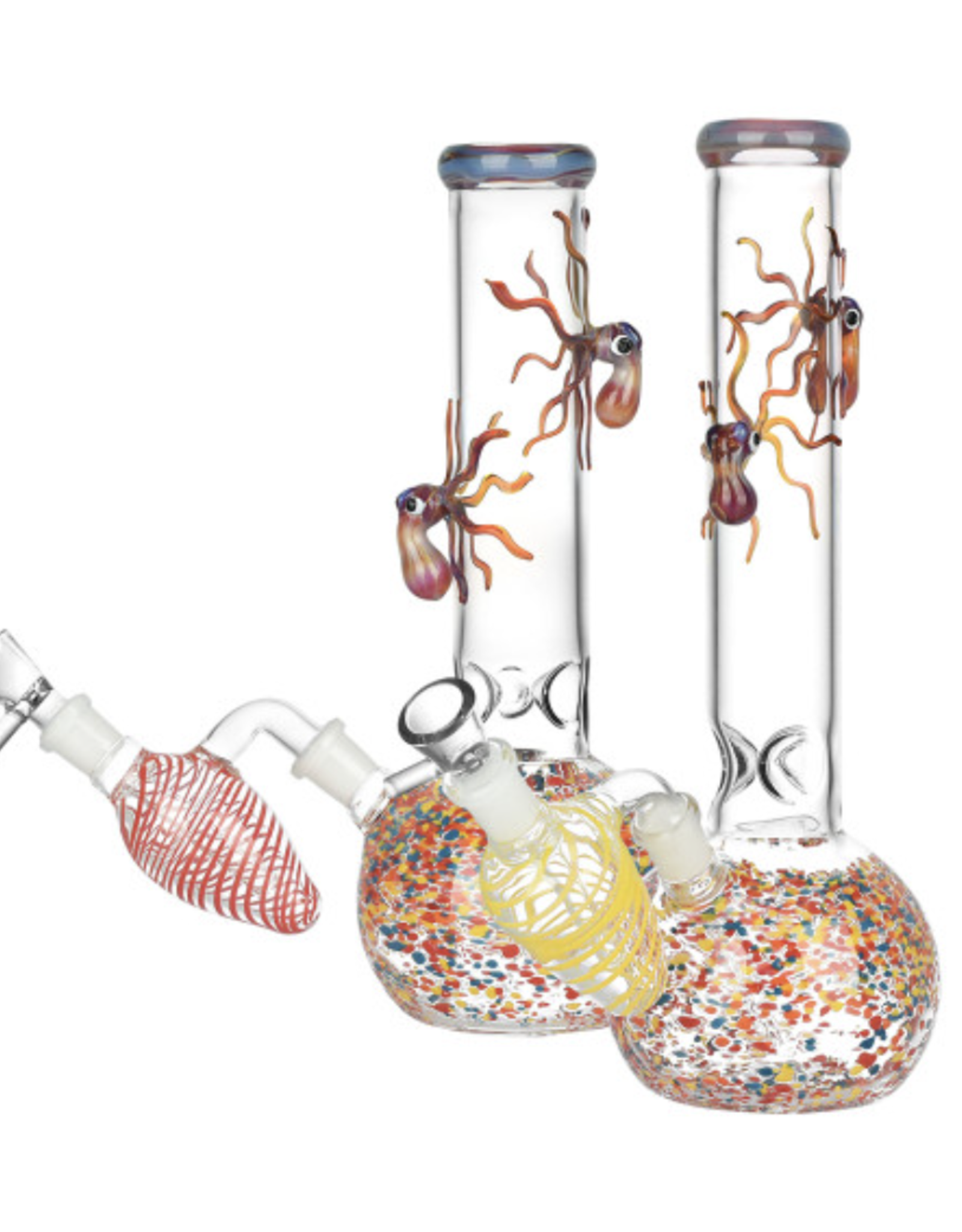 10" Octopus Frit Bubble Base Bong w/ Ash Catcher