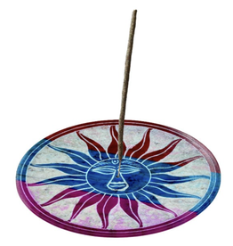 Rainbow Sun Round Soapstone Incense Burner Rainbow Sun Round Soapstone Incense Burner