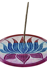 Rainbow Lotus Round Soapstone Incense Burner Rainbow Lotus Round Soapstone Incense Burner