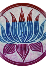 Rainbow Lotus Round Soapstone Incense Burner Rainbow Lotus Round Soapstone Incense Burner