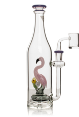 Red Eye Glass 9.5" Purple Slyme Flamingo Bottle Rig by Red Eye Glass