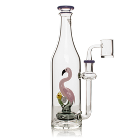 Red Eye Glass 9.5" Purple Slyme Flamingo Bottle Rig by Red Eye Glass