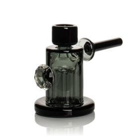 Red Eye Glass 6" Black & Honey Gold Glamour Hammer Bubbler