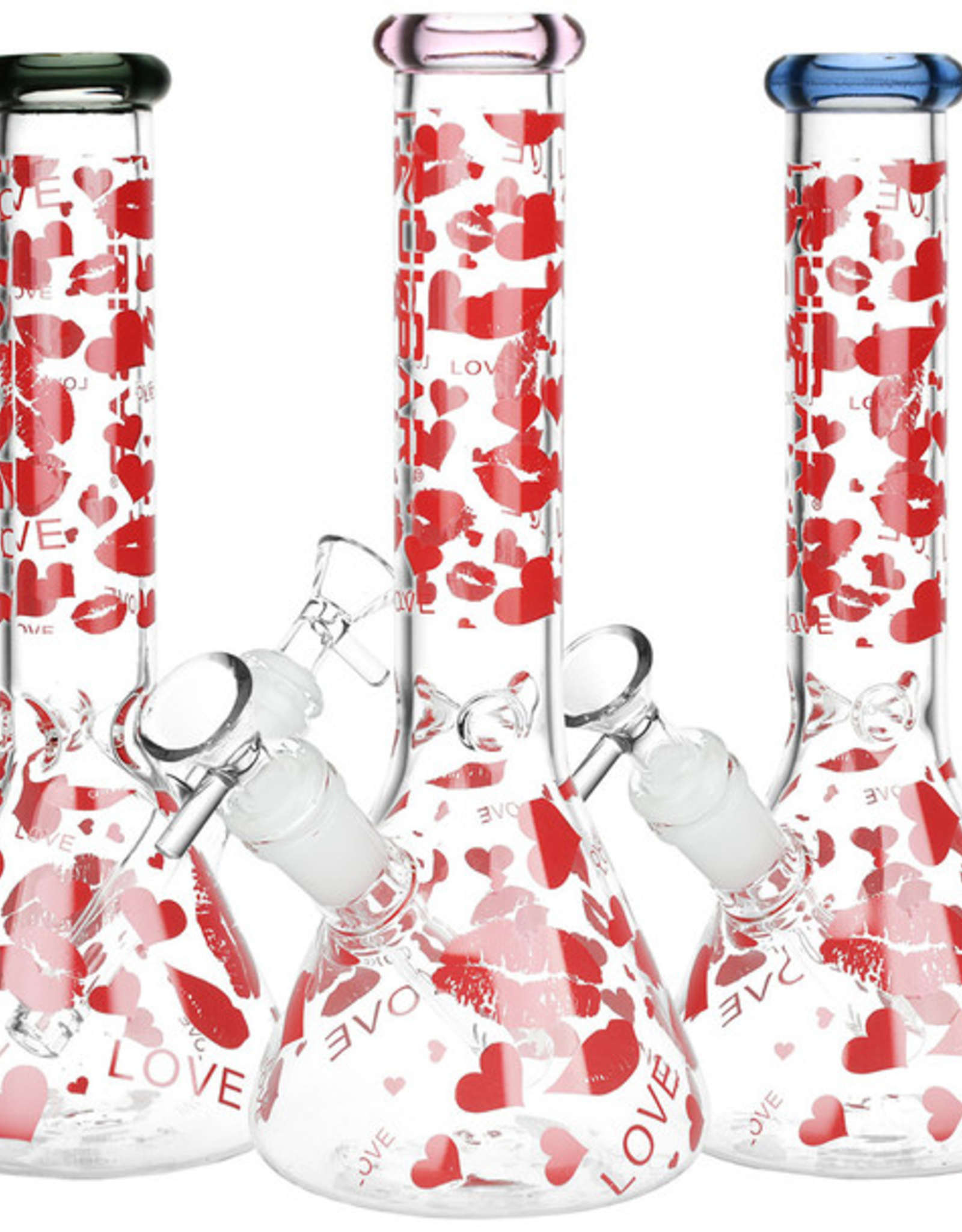 Pulsar 9.75" Hearts & Kisses Beaker by Pulsar