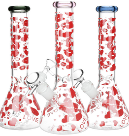 Pulsar 9.75" Hearts & Kisses Beaker by Pulsar