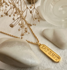 "Customer Service Inner Monologue " Salty Language Charm Necklace in Gold