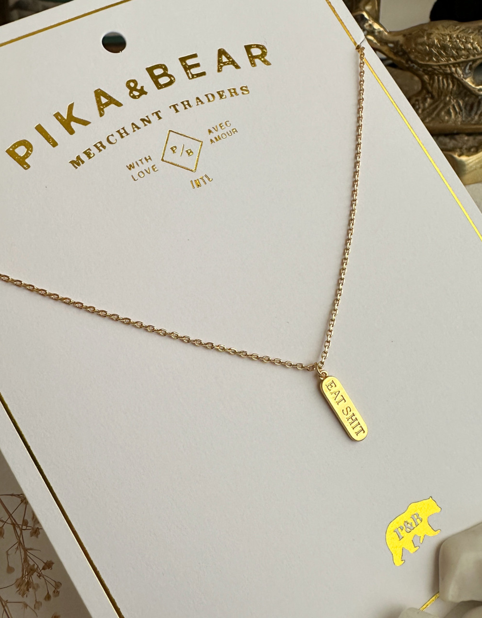 "Customer Service Inner Monologue " Salty Language Charm Necklace in Gold
