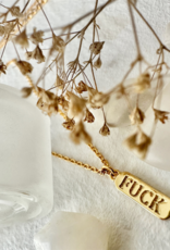 "Dire Straits" Salty Language Charm Necklace in Gold