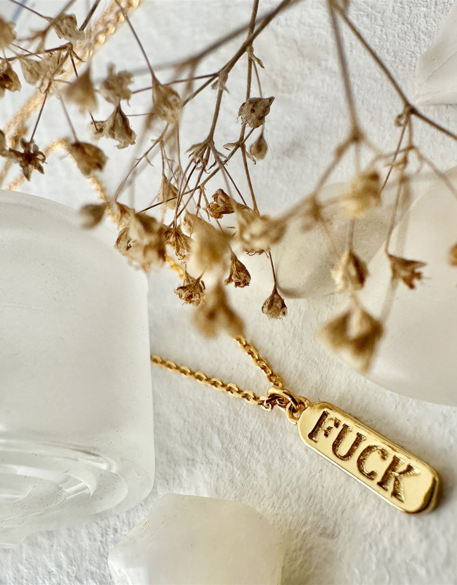"Dire Straits" Salty Language Charm Necklace in Gold