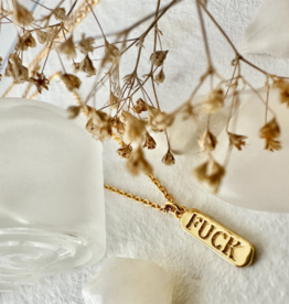 "Dire Straits" Salty Language Charm Necklace in Gold