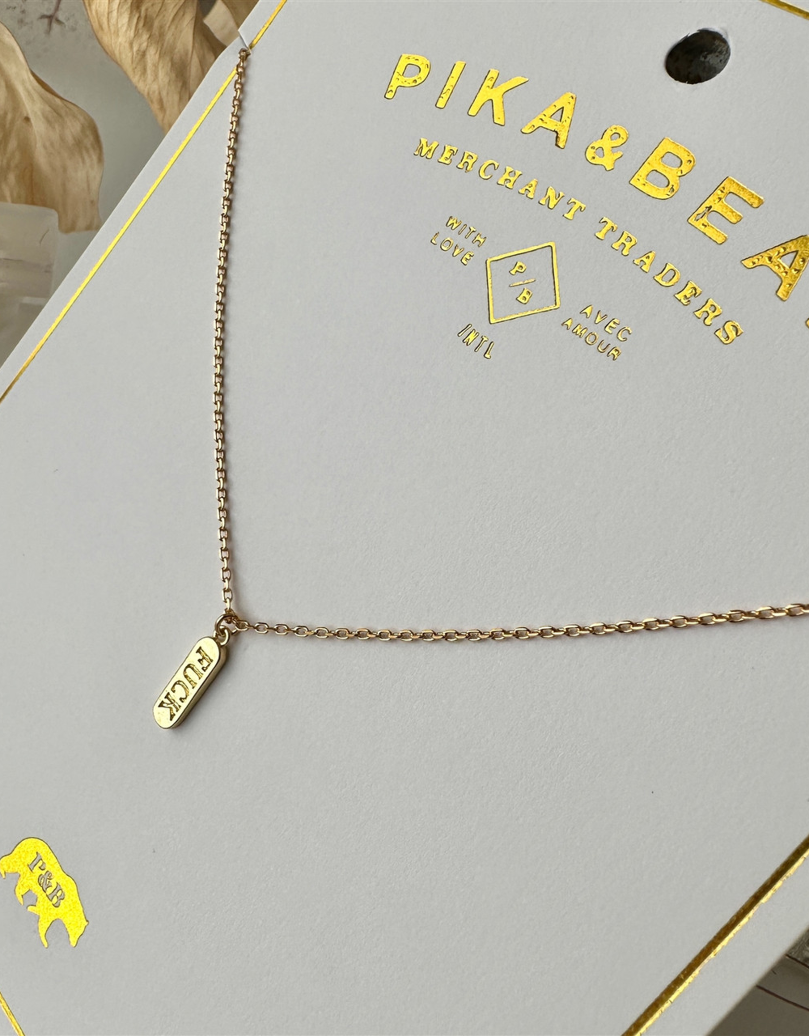 "Dire Straits" Salty Language Charm Necklace in Gold