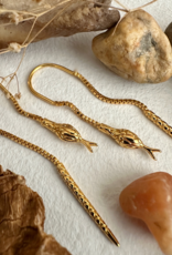 "Cenchoa" Snake Threader Earrings in Gold