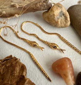 "Cenchoa" Snake Threader Earrings in Gold