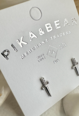 "Bruté" Silver Dagger Stud Earrings "Bruté" Silver Dagger Stud Earrings
