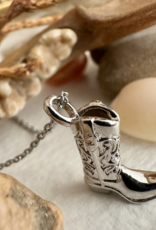 "Dolly " Silver Cowboy Boot Charm Necklace