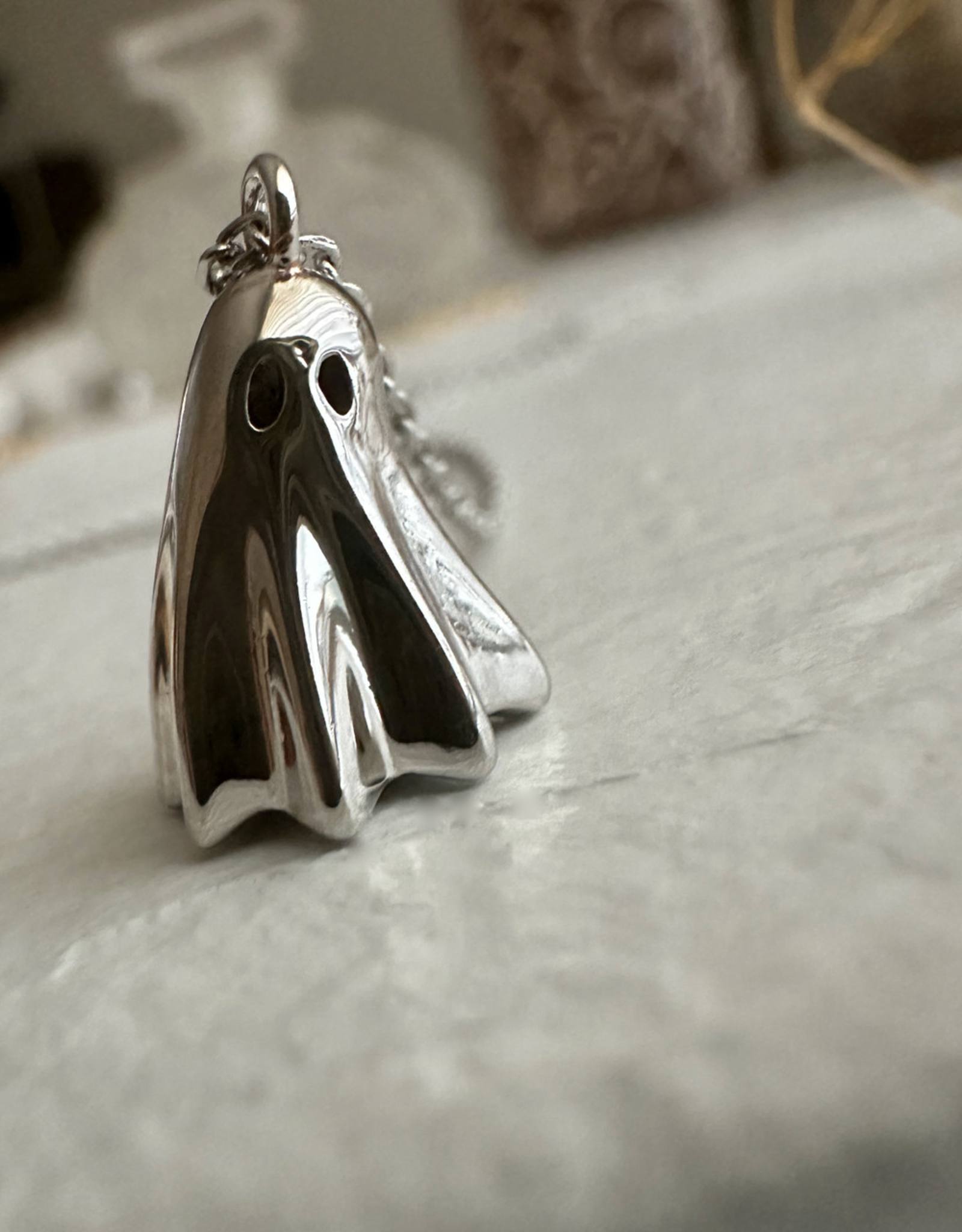 "François" Silver Ghost Charm Necklace