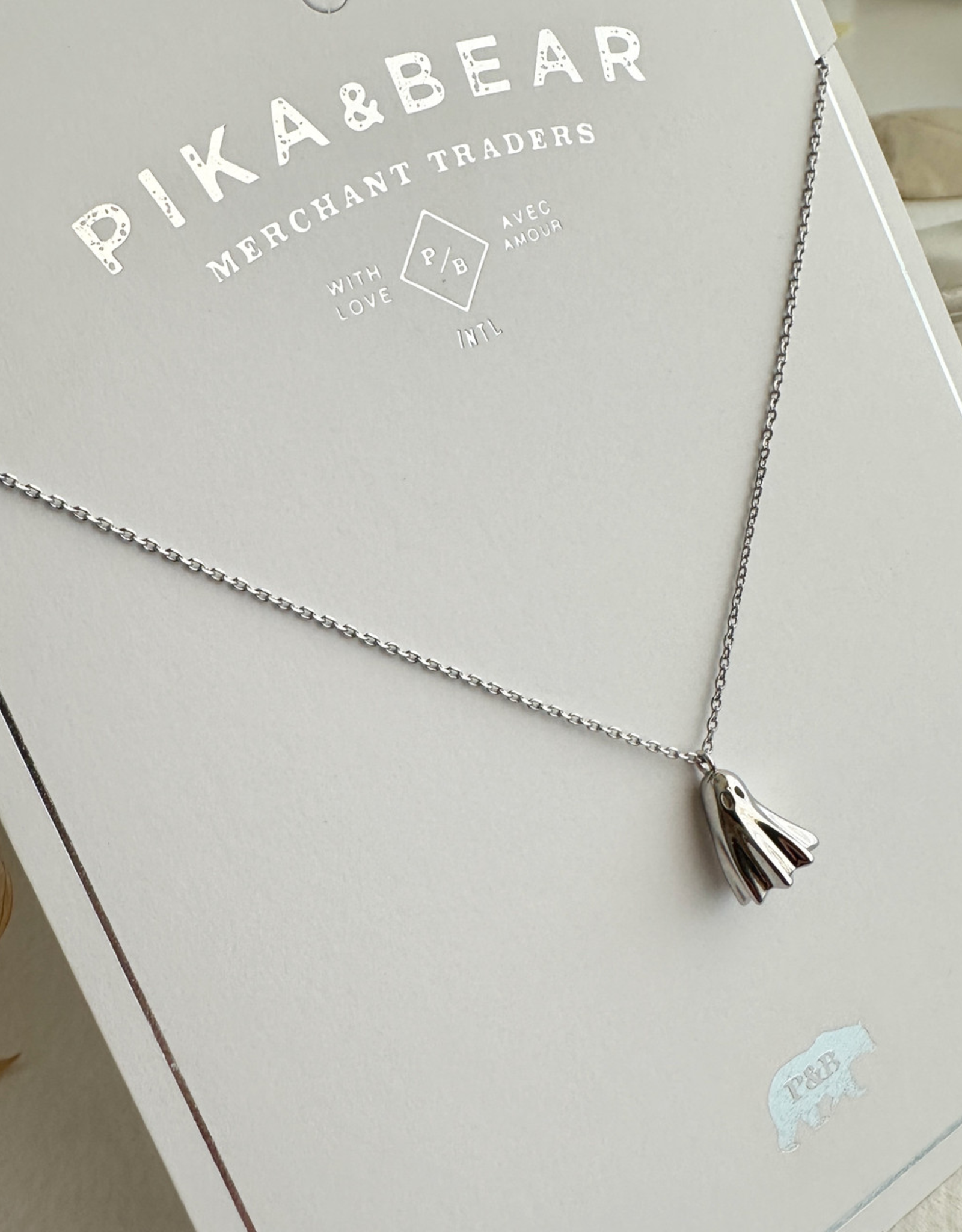 "François" Silver Ghost Charm Necklace