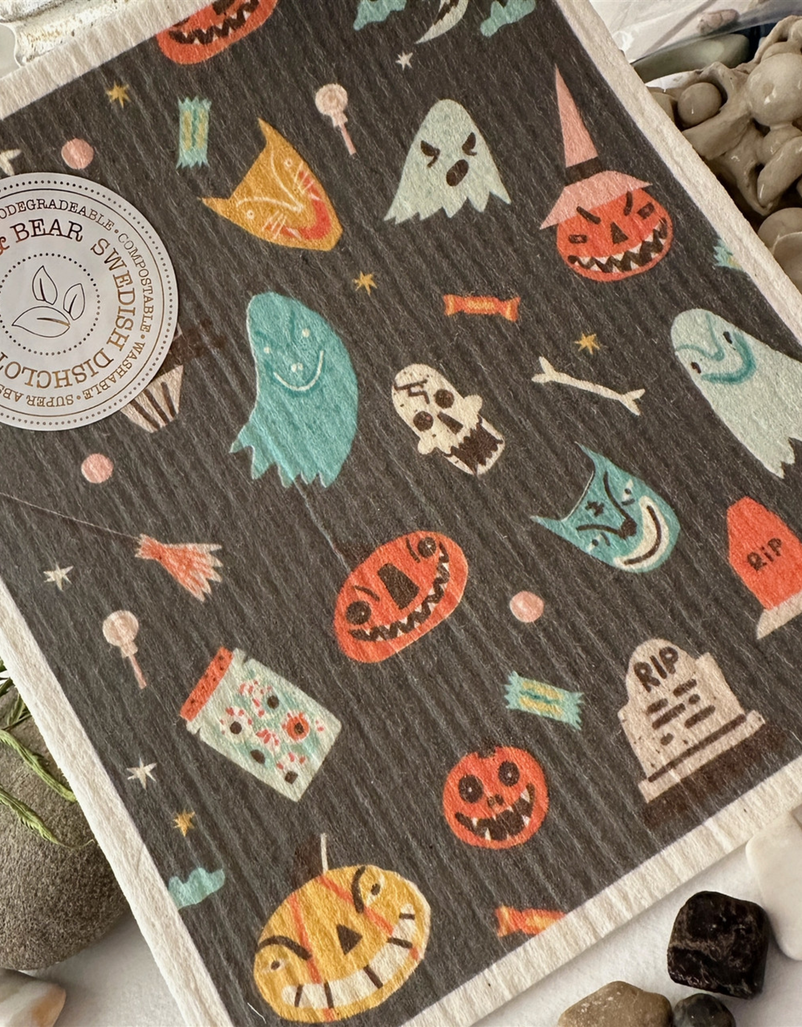 "Y'alloween" Halloween Design Swedish Dishcloth