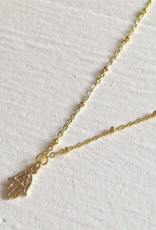 Ankara" Gold Tiny Hamsa Charm Necklace