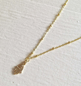 Ankara" Gold Tiny Hamsa Charm Necklace