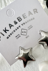 "Sprite" Silver Double Star Hugger Hoop Earrings