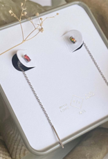 "Chalinus" Silver Opal Threader Earrings