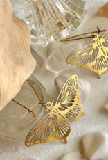 "Swallowtail" Raw Brass Butterfly Drop Earrings