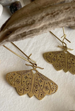 "I Love Lamp" Brass Moth Drop Earrings