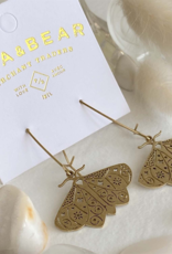 "I Love Lamp" Brass Moth Drop Earrings