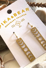 "Gibbous" Moon Phase Earrings in Raw Brass "Gibbous" Moon Phase Earrings in Raw Brass