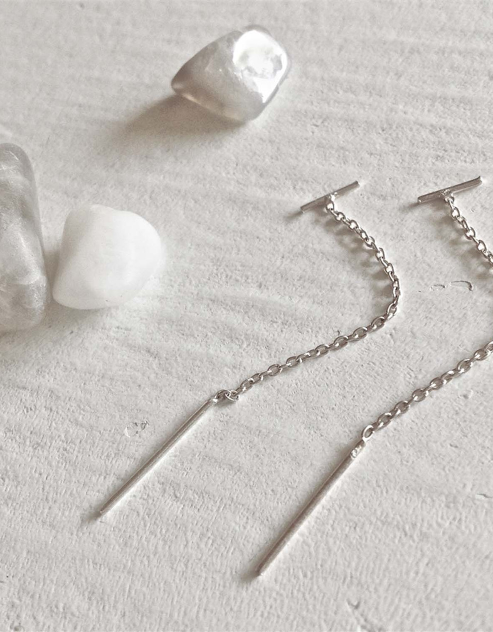 "Ophidia" Threader Earrings in Sterling Silver
