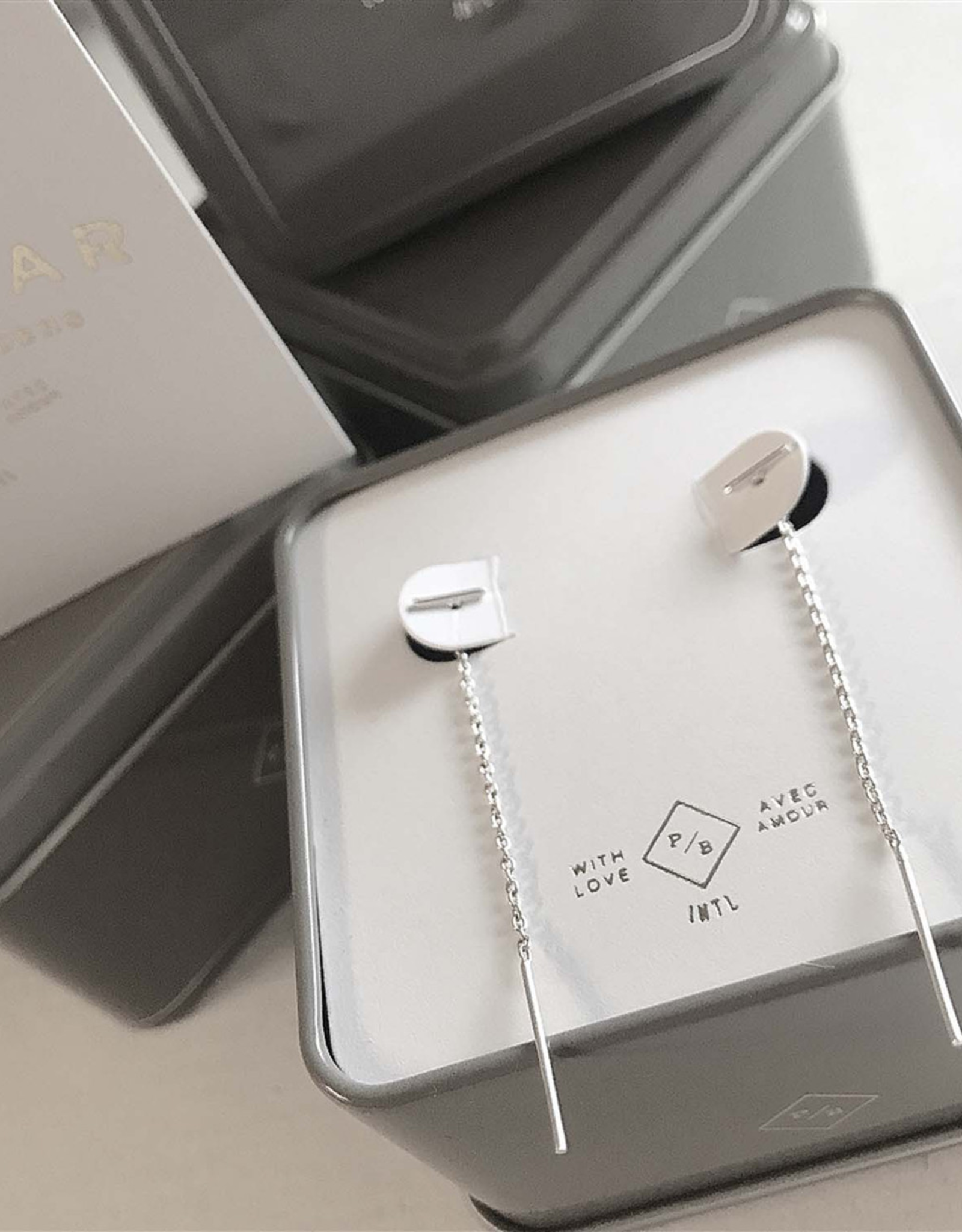 "Ophidia" Threader Earrings in Sterling Silver