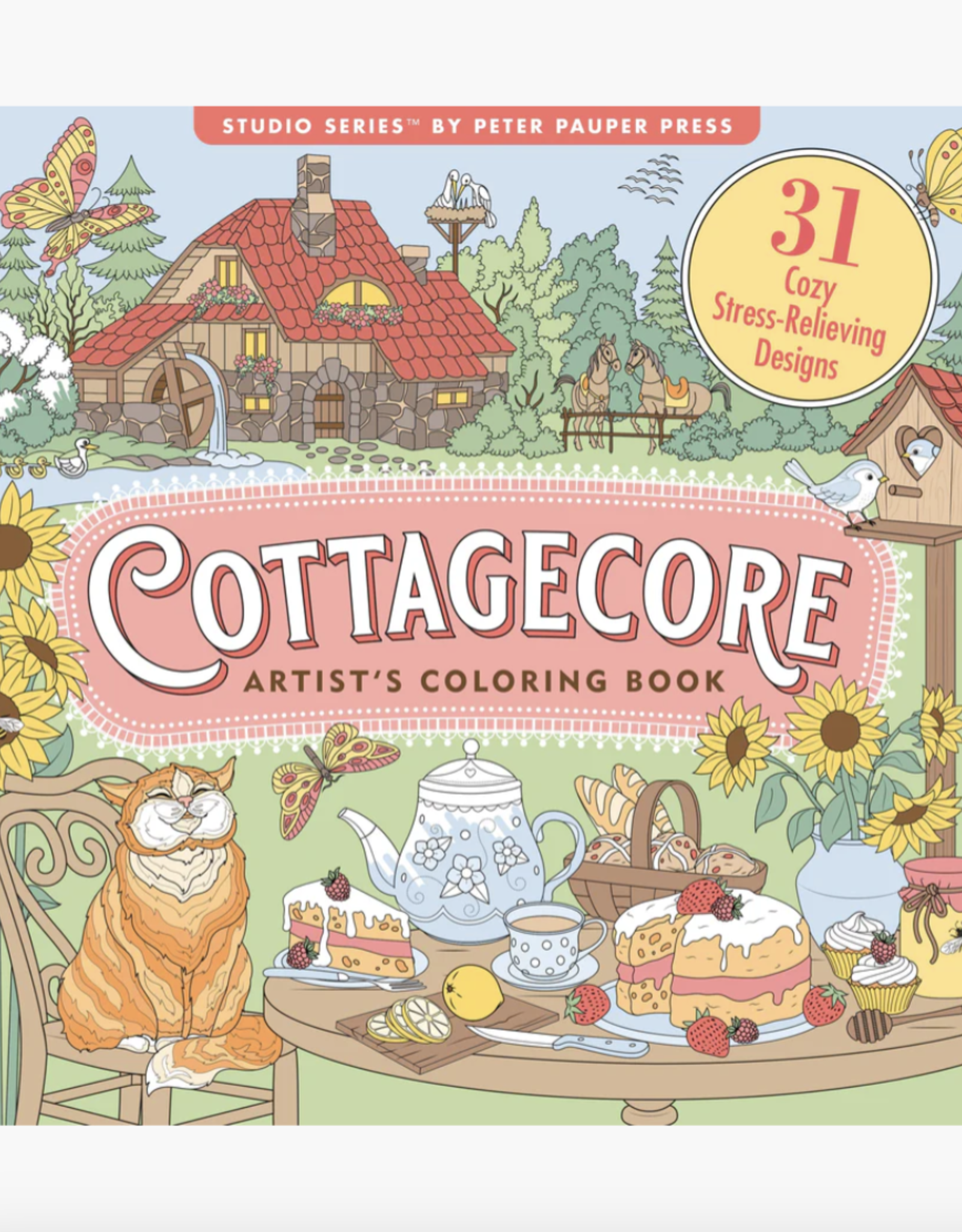 Cottagecore Adult Colouring Book
