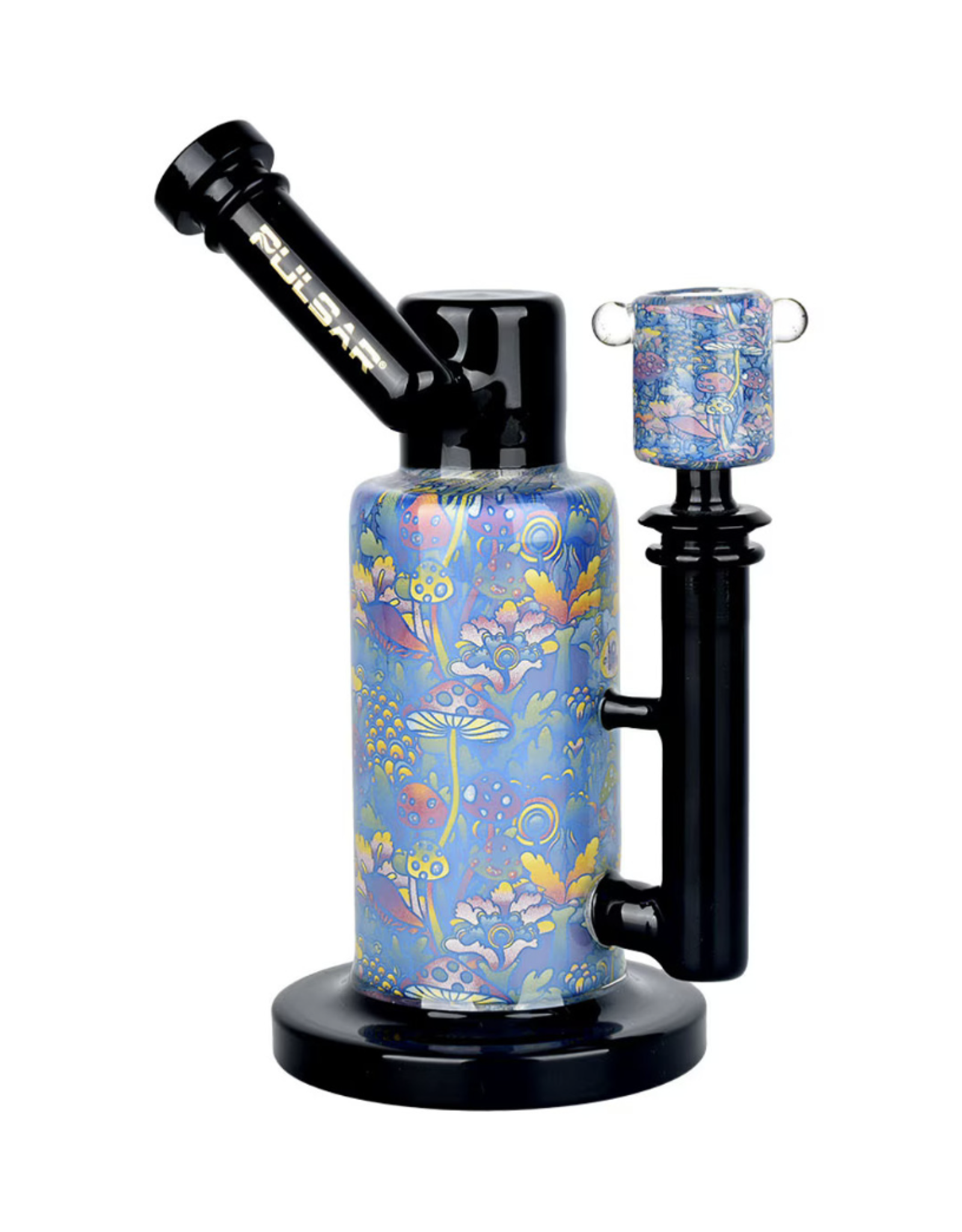 Pulsar 8.5" Neon Shrooms Inside Out Print Water Pipe by Pulsar