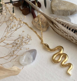 "Snek" Snake Charm on DNA Chain Necklace
