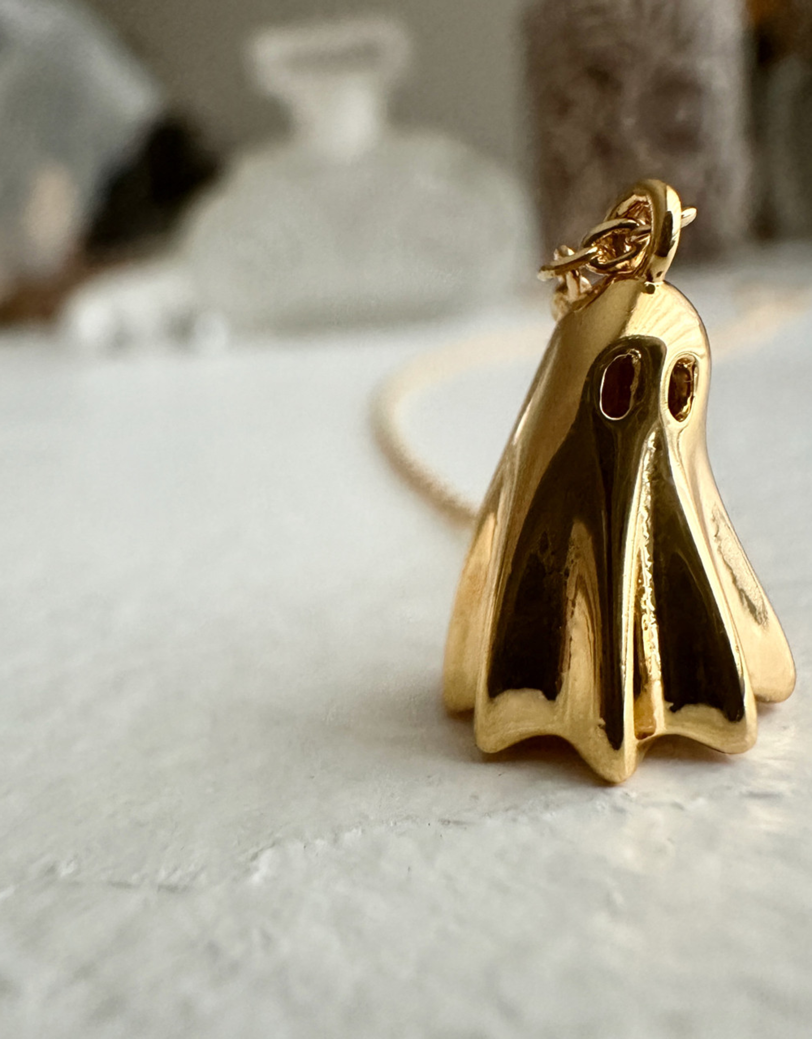 "François" Gold Ghost Charm Necklace