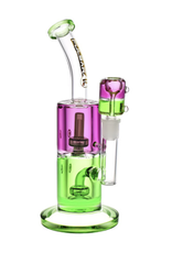 Pulsar 9.75" Purple/Green Glycerin Chugger Water Pipe