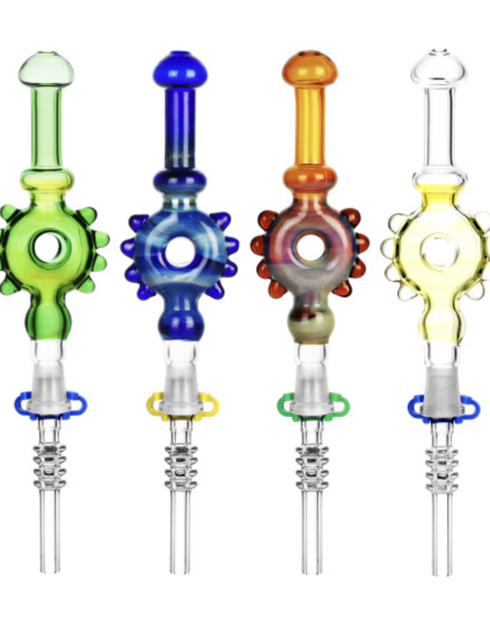 7.5" Studded Doughnut Quartz Dab Straw