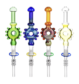 7.5" Studded Doughnut Quartz Dab Straw