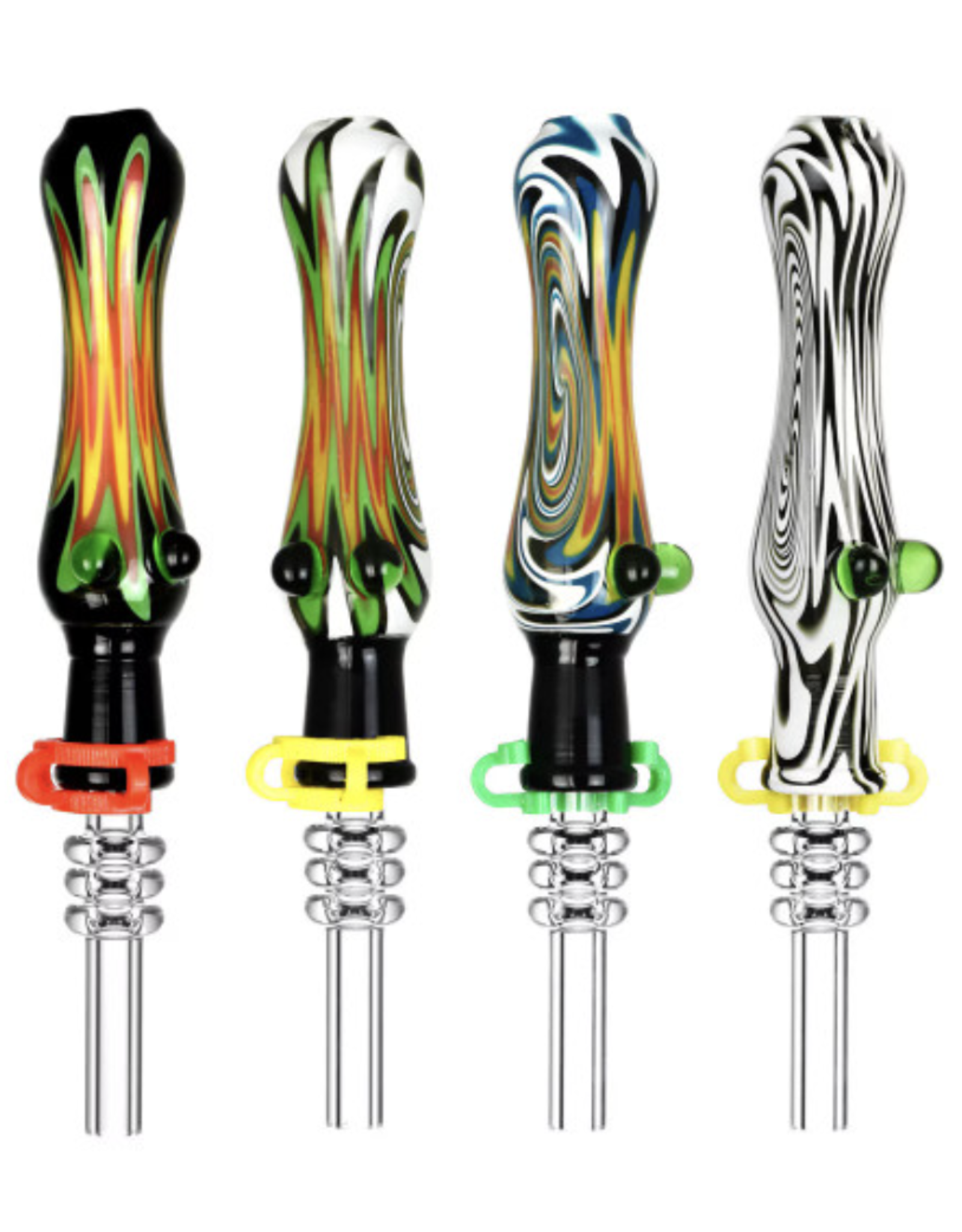 5.5" Quartz Tip Fully Worked Wig Wag Dab Straw