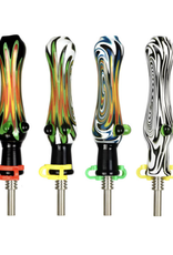 5.5" Titanium Tip Fully Worked Wig Wag Dab Straw