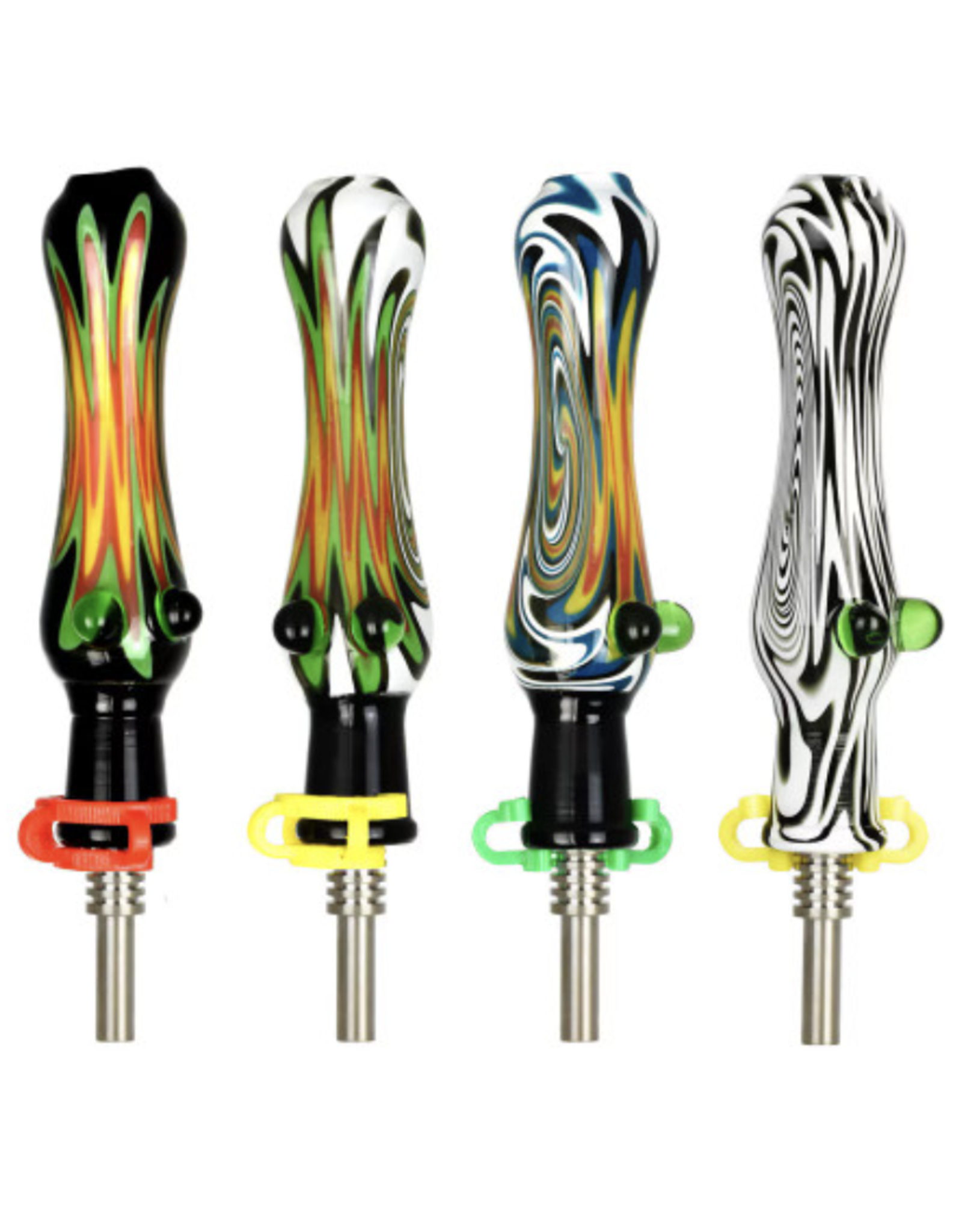 5.5" Titanium Tip Fully Worked Wig Wag Dab Straw