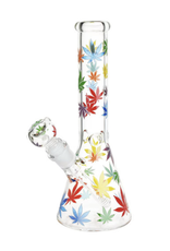 10.25" Rainbow Pride Leaf Beaker 10.25" Rainbow Pride Leaf Beaker