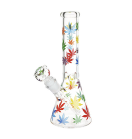 10.25" Rainbow Pride Leaf Beaker