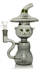 Red Eye Glass 8" Black Cat Bubbler by Red Eye Glass