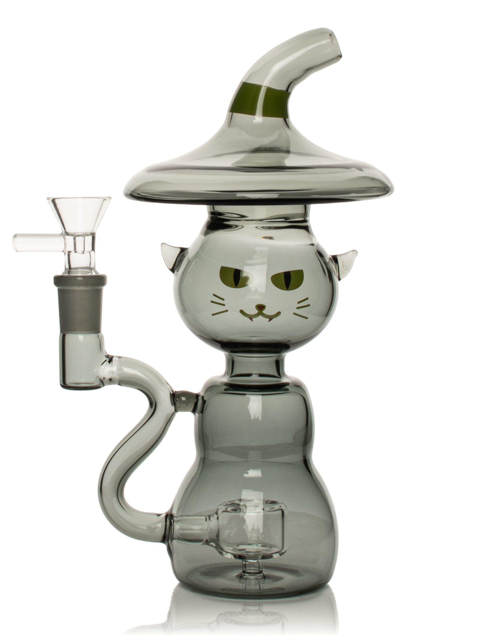 Red Eye Glass 8" Black Cat Bubbler by Red Eye Glass