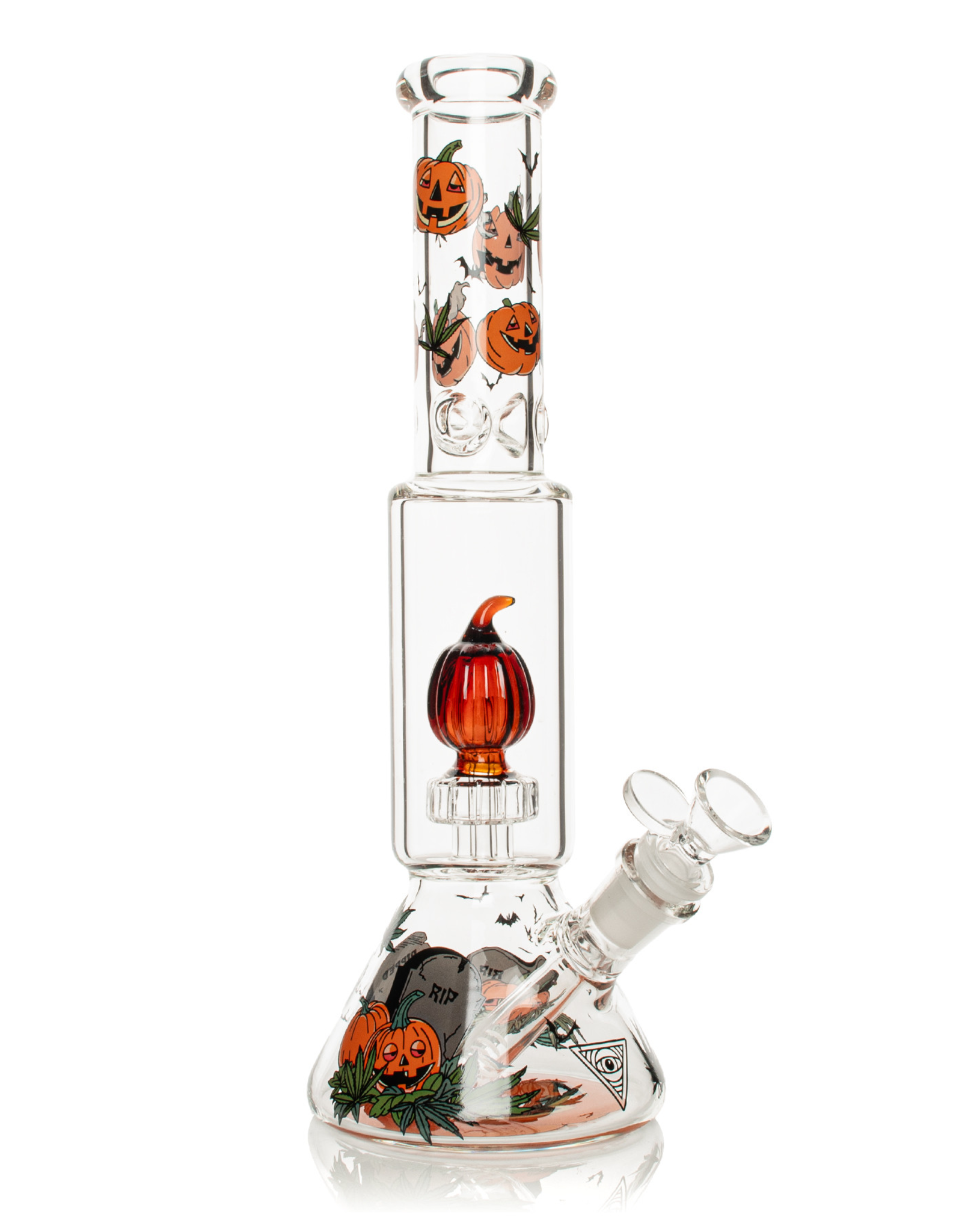 Red Eye Glass 12" Dual Chamber Jack-O-Lantern Bong by Red Eye Glass