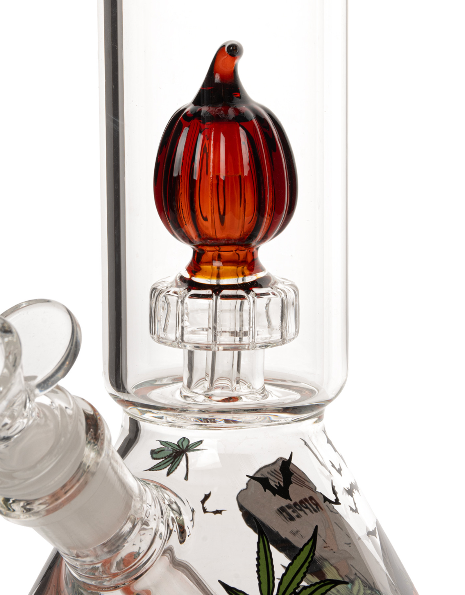 Red Eye Glass 12" Dual Chamber Jack-O-Lantern Bong by Red Eye Glass