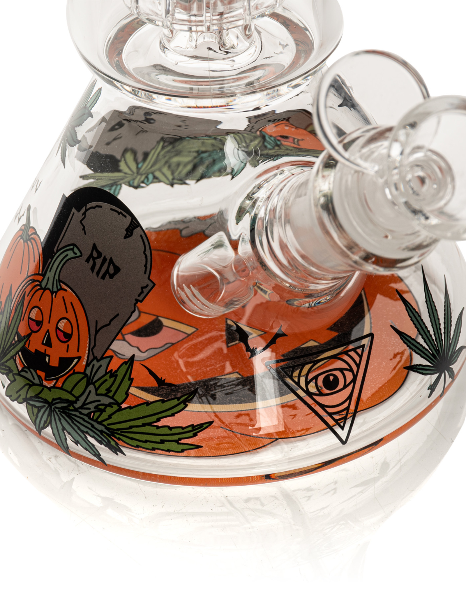 Red Eye Glass 12" Dual Chamber Jack-O-Lantern Bong by Red Eye Glass