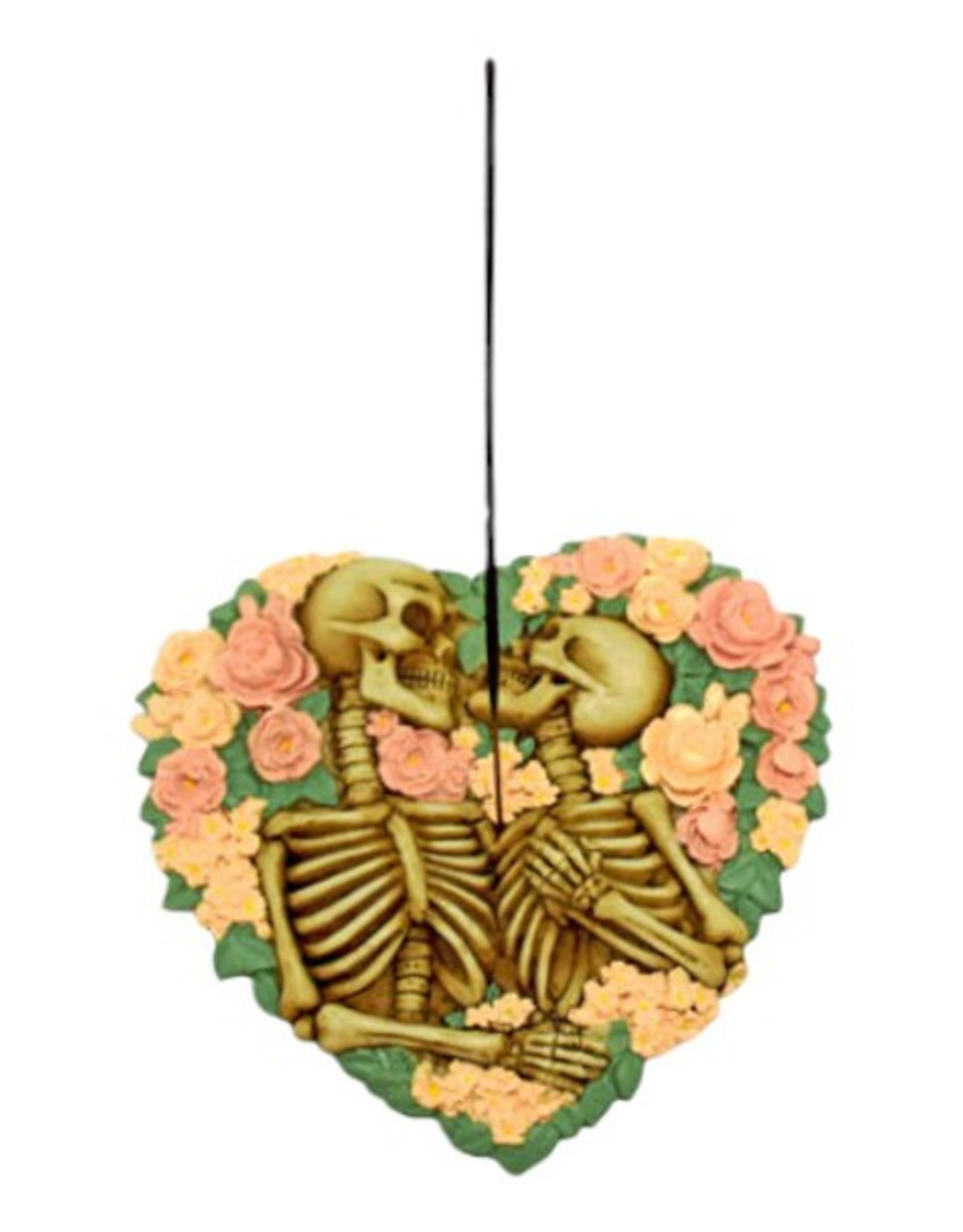 Skeletons with Flowers Incense Burner - 5.5"
